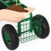 Best Choice Products Mobile Rolling Garden Work Seat w/ Tool Tray and Basket - Green   